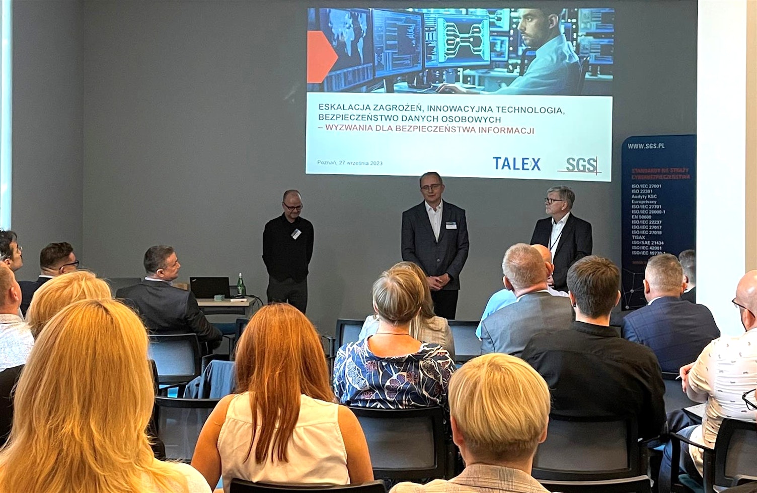 Dyrektor Branży w SGS, Zbigniew Suchodolski oraz Prezes Zarządu Talex SA, Janusz Gocałek witają uczestników spotkania