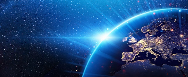 Globe highlighting Europe