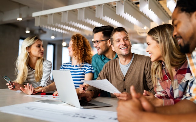 Business Colleagues Working Together in the Office