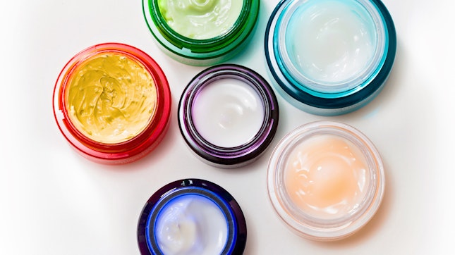 Colourful Jars of Face Creams