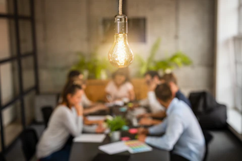Creative Business People Brainstorming on New Ideas