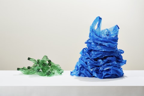 Crushed Plastic Bottles and Plastic Carrier Bags