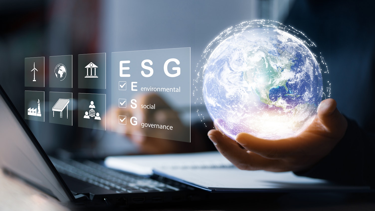 ESG Environmental Social Governance Business Strategy Concept