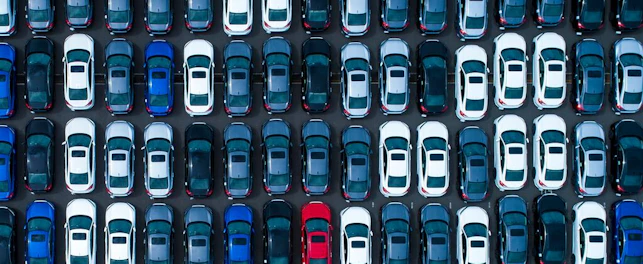 top view of a car park