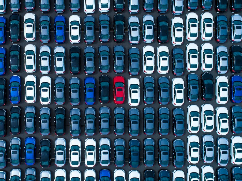 top view of a car park