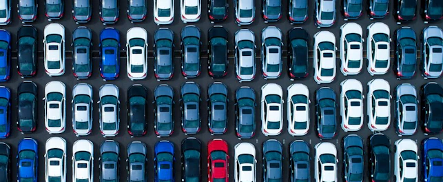 top view of a car park