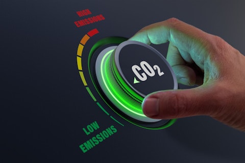 Lower CO2 Emissions and Reduce Carbon Footprint Concept