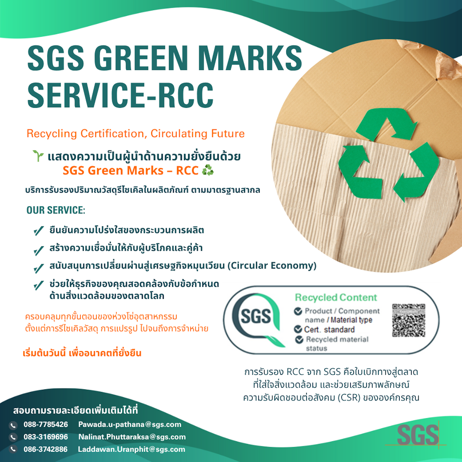Recycled Content Certification by SGS