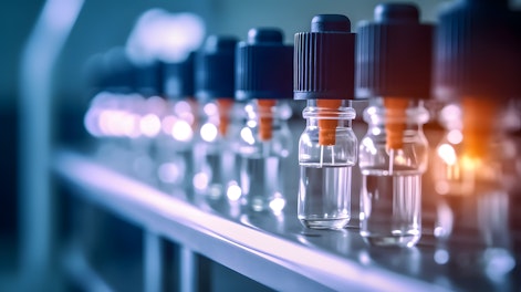 Medical Vials on Production Line