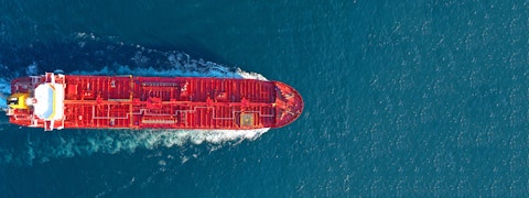 Aerial View of a Petrochemical Tanker
