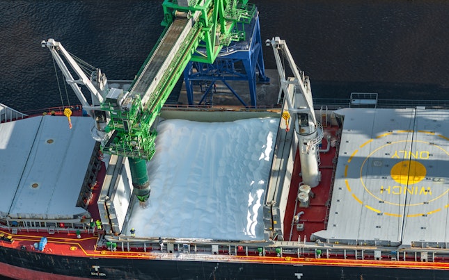 Aerial View of Cargo Ship