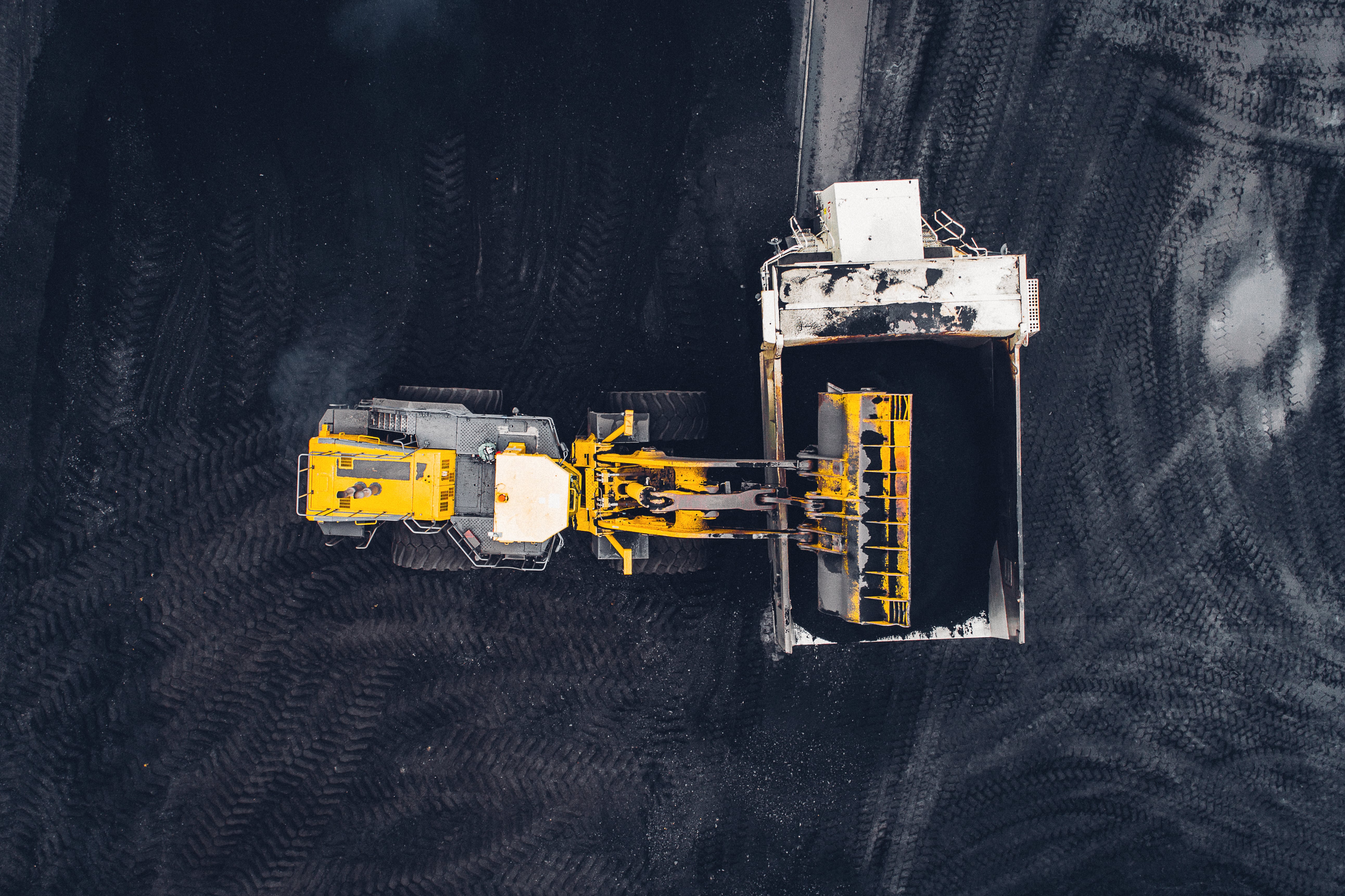 Coal mining at an open pit