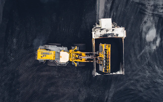 Coal mining at an open pit