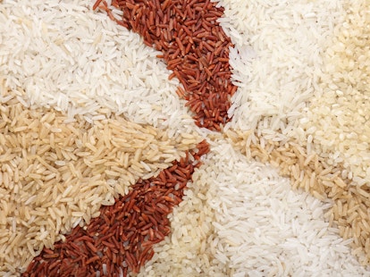 Different Raw Rice as Background