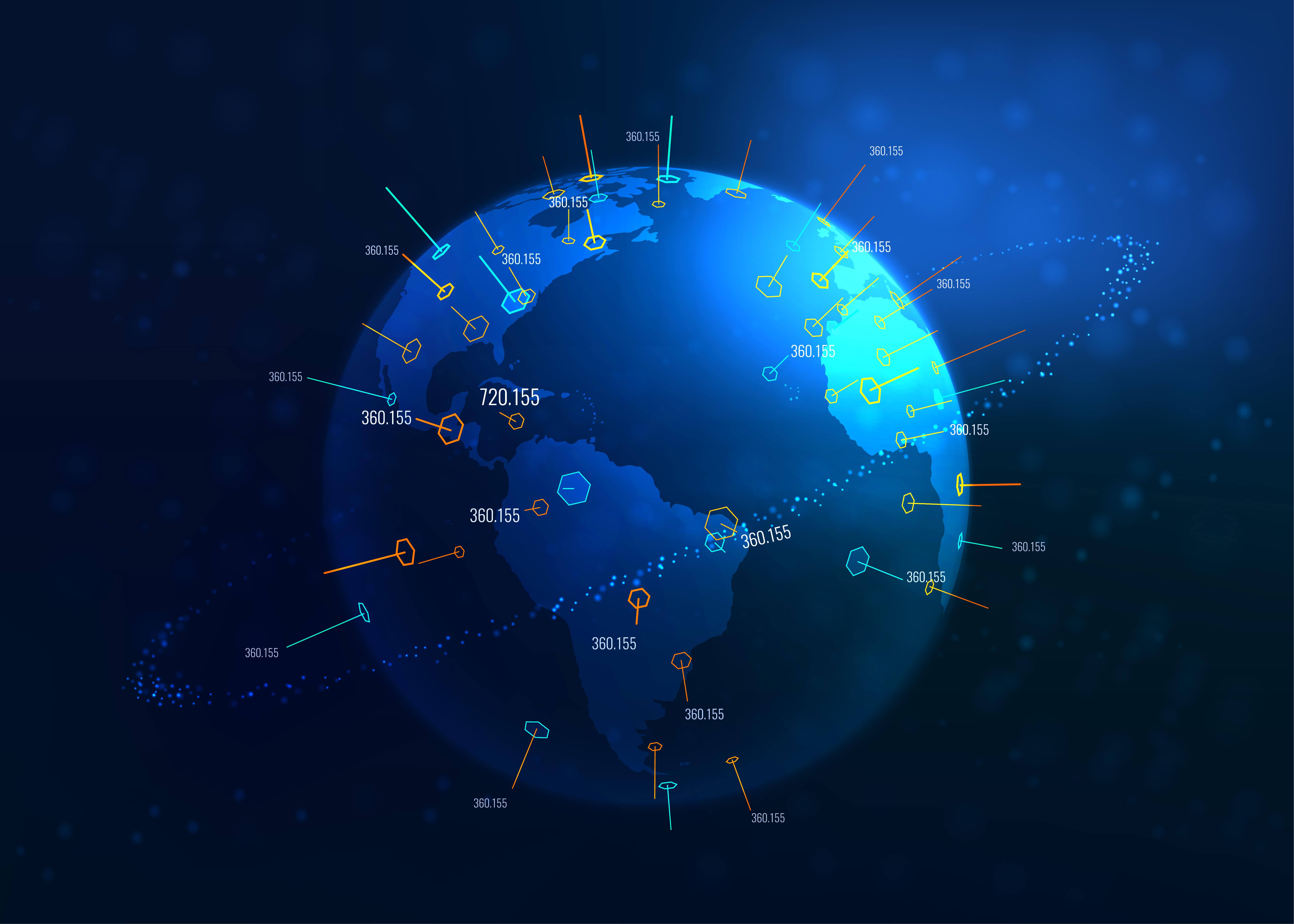Earth figures with numbers