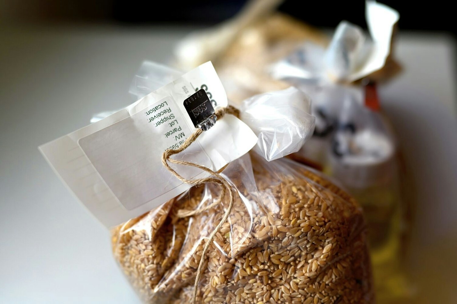 Grain Sample Bag in Laboratory, Antwerp, Belgium