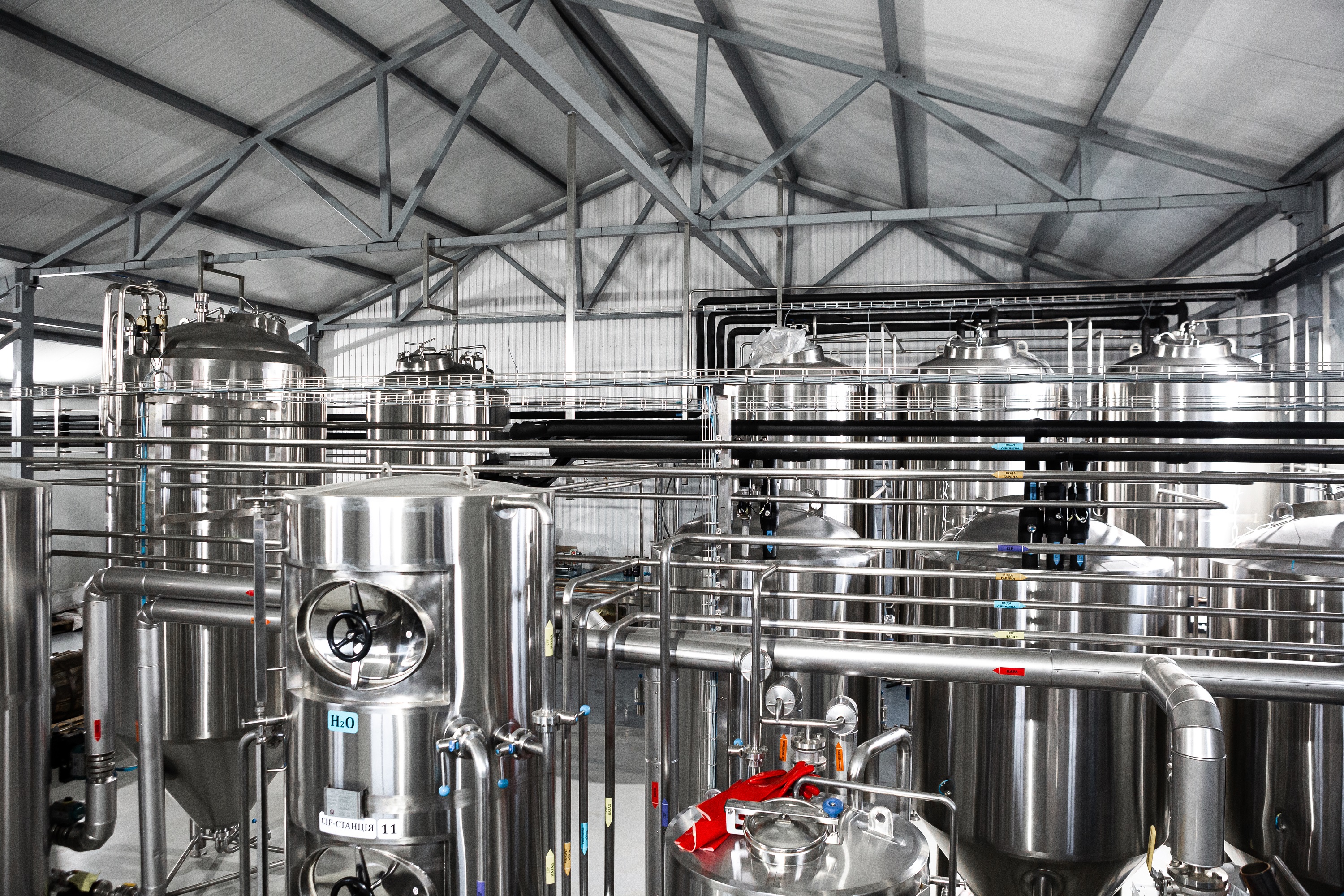 Industrial Metallic Craft Beer Factory