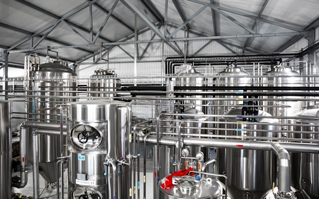 Industrial Metallic Craft Beer Factory