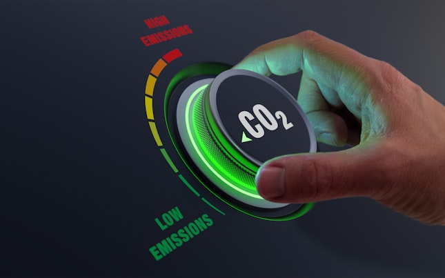 Lower CO2 Emissions and Reduce Carbon Footprint Concept