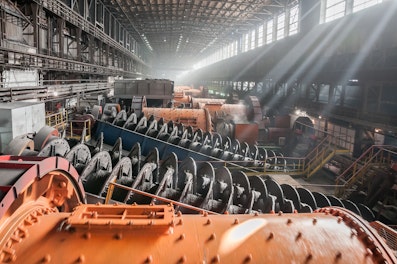 Mills in a processing plant