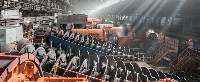Mills in a processing plant