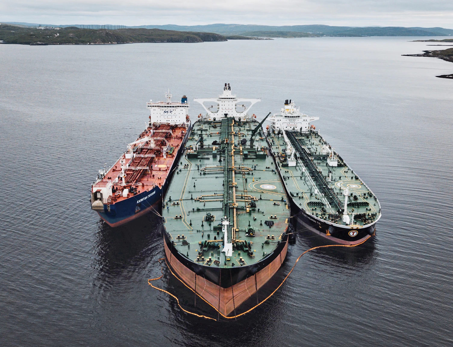 Oil Tanker Being Refuelled