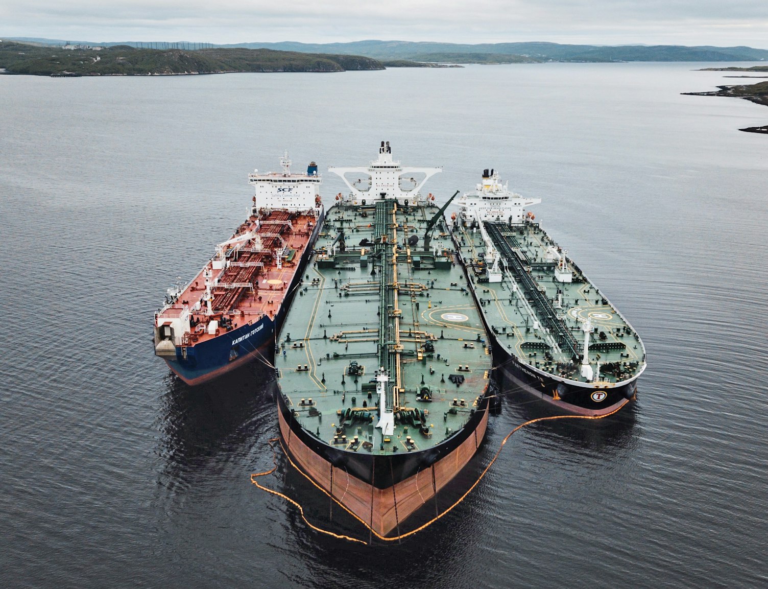 Oil Tanker Being Refuelled