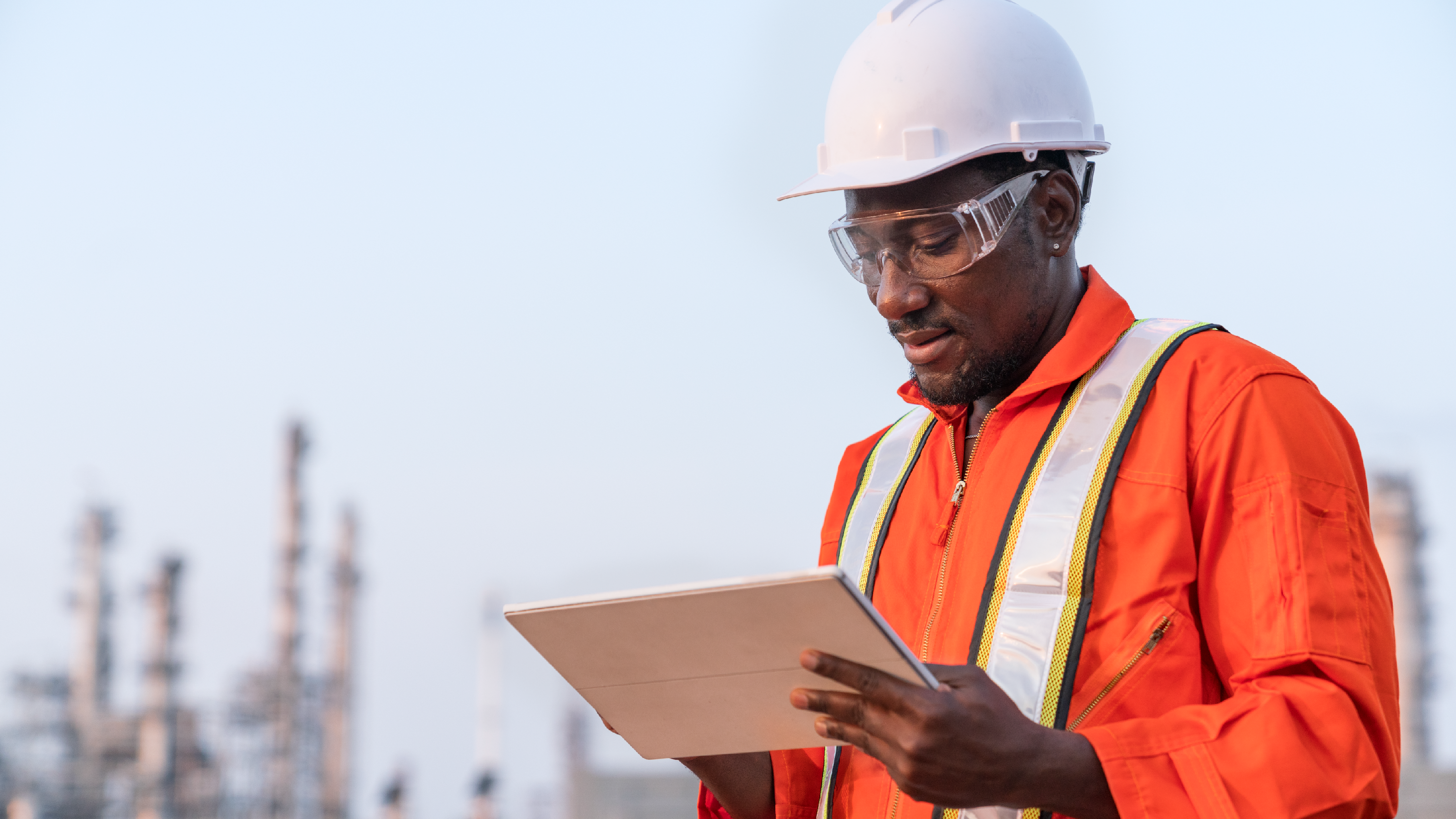 Petrochemical Industry Engineer Working at Electric Power Plant