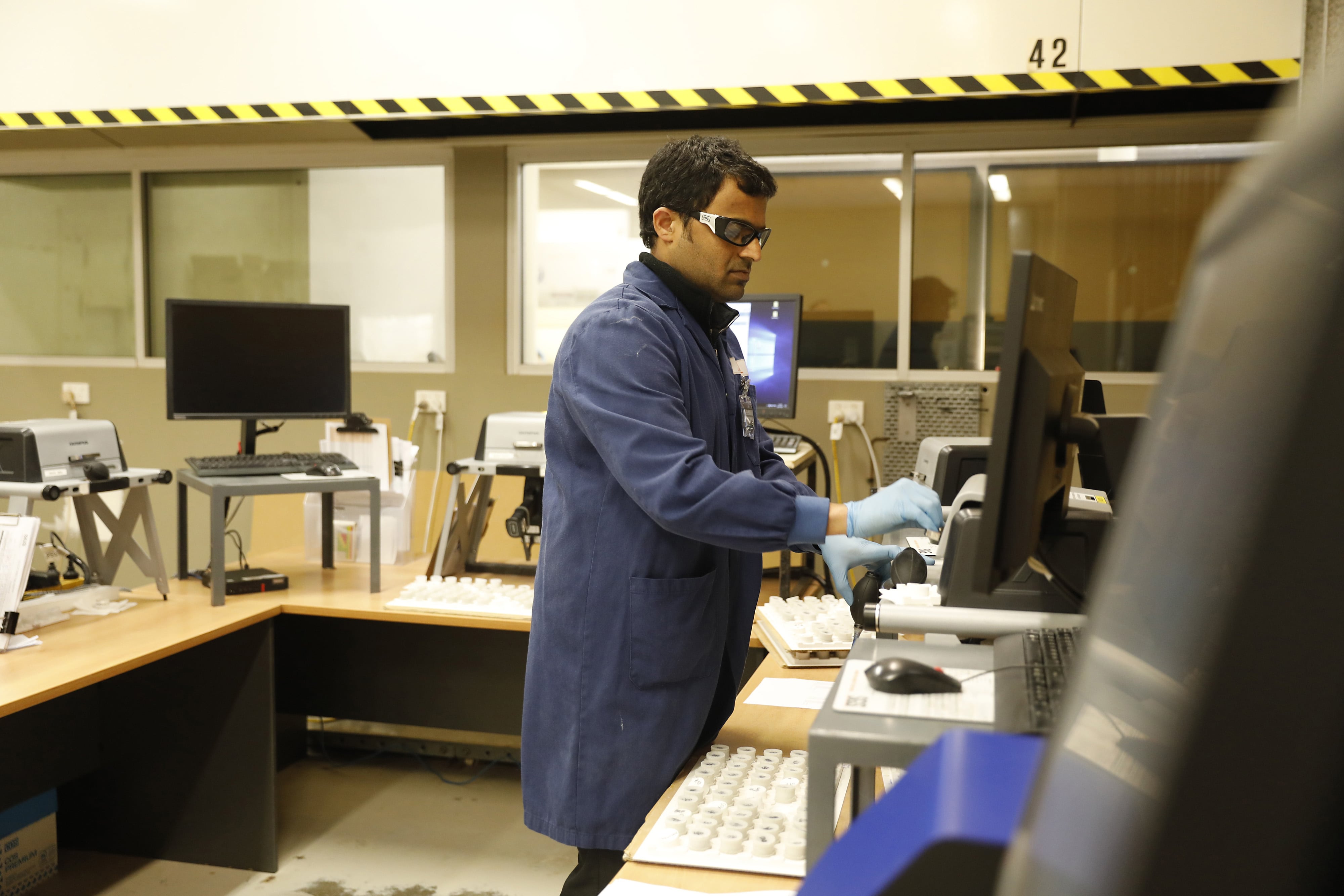 Scientist working in lab