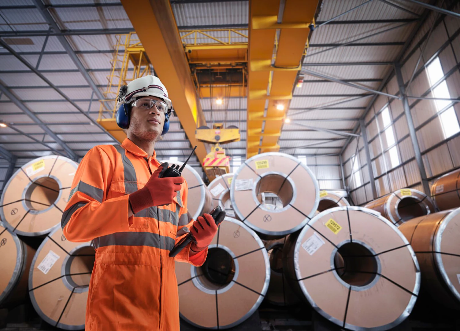 Steel Factory Worker in Port Depot Clip