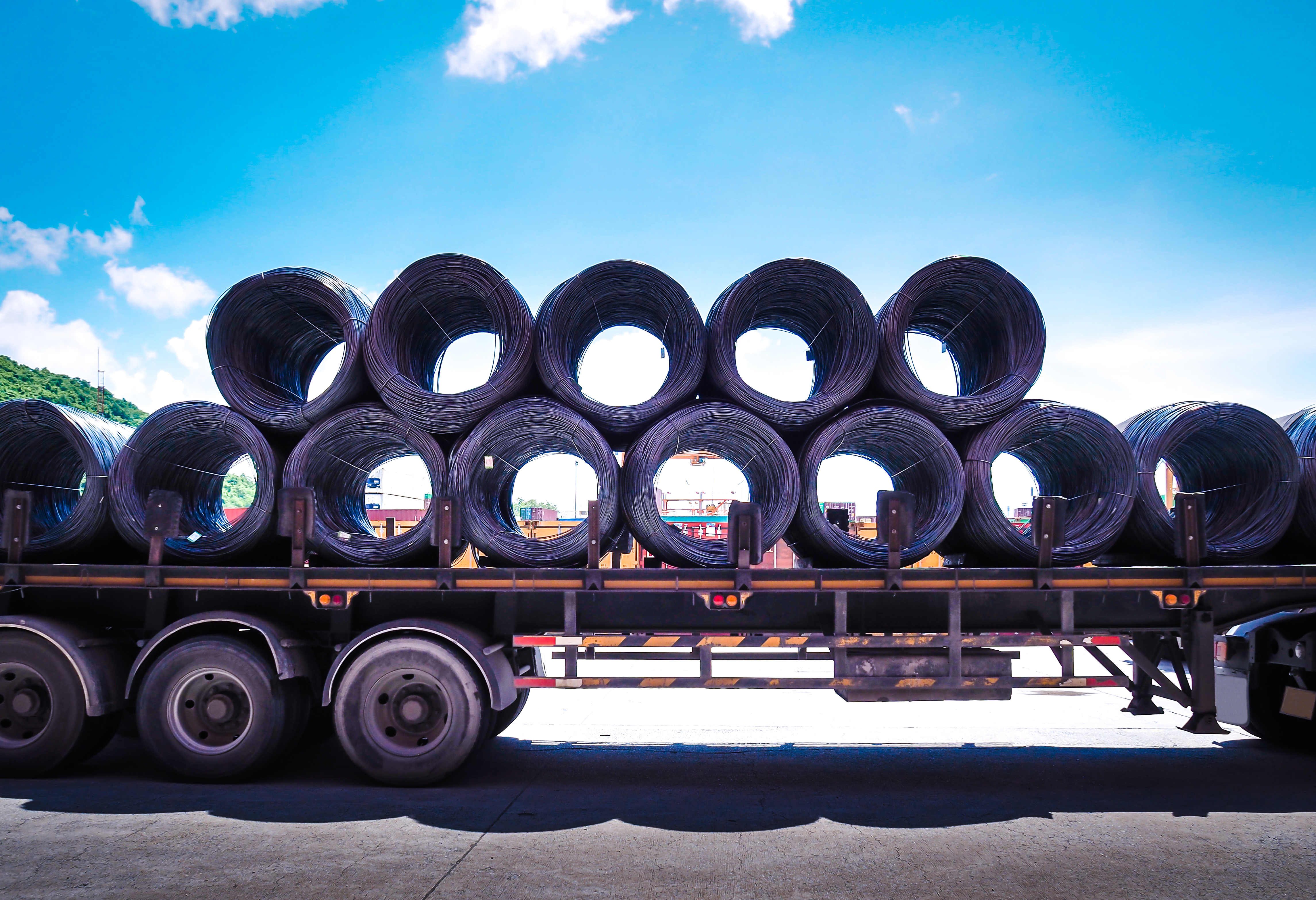 Steel Wire Rod from Warehouse Container Unstuffing Area