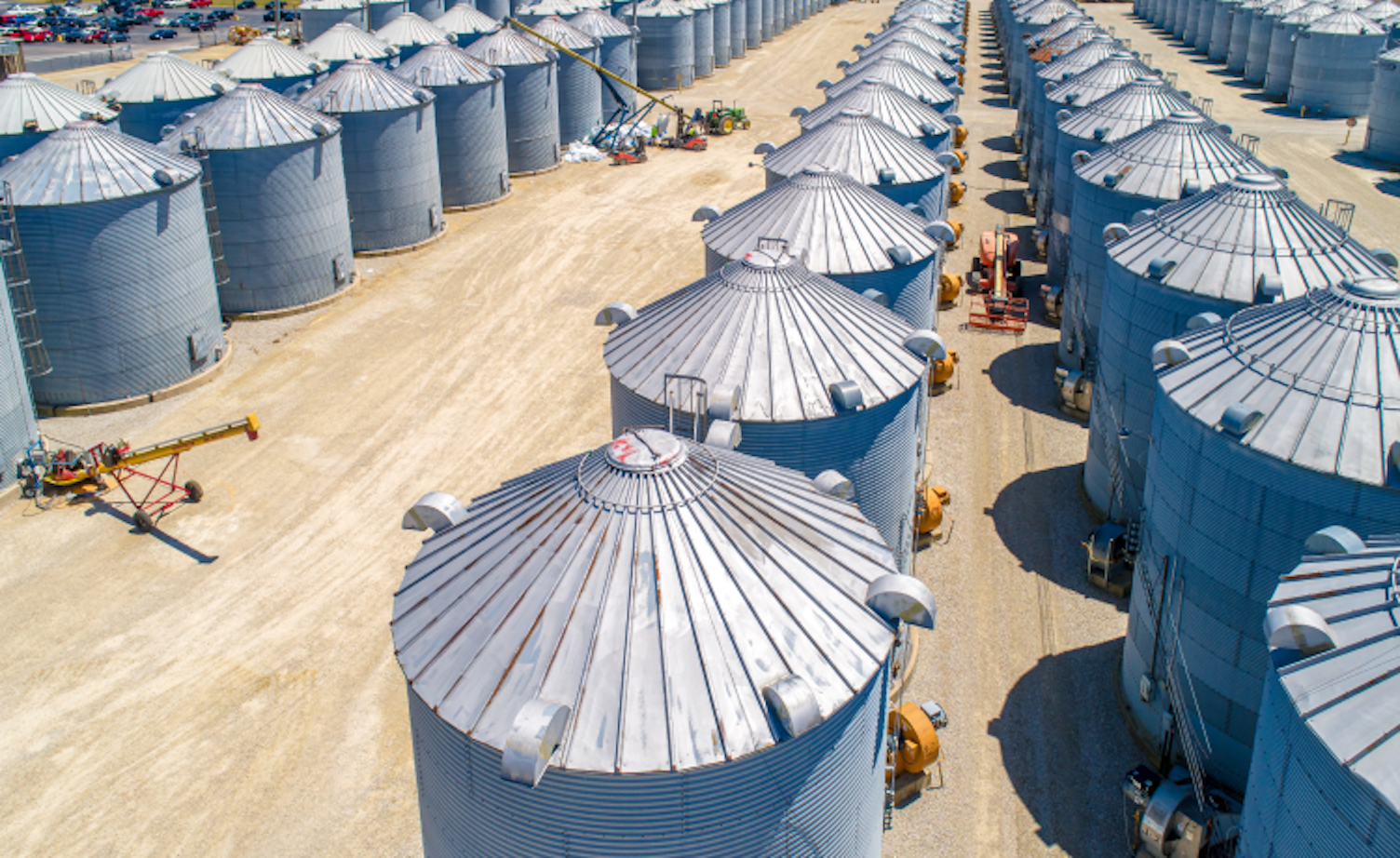 Top View of Massive Grain Storage Facility