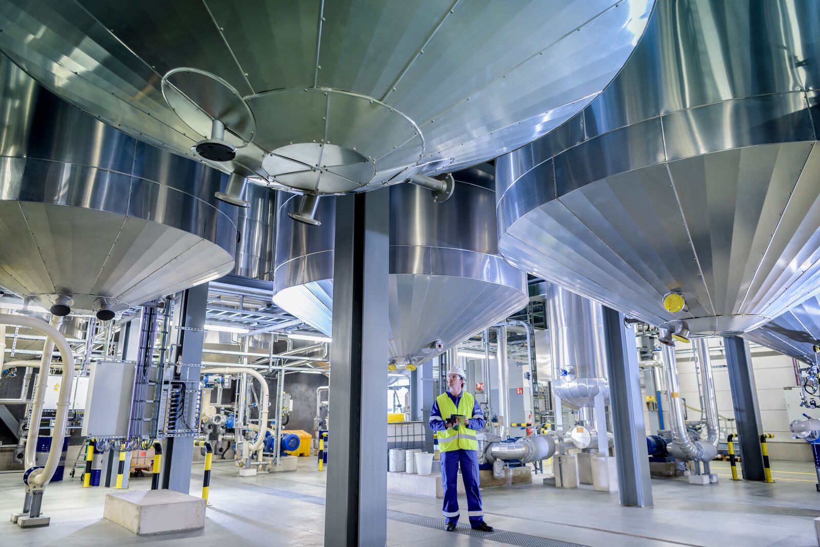 Worker in Oil Blending Factory