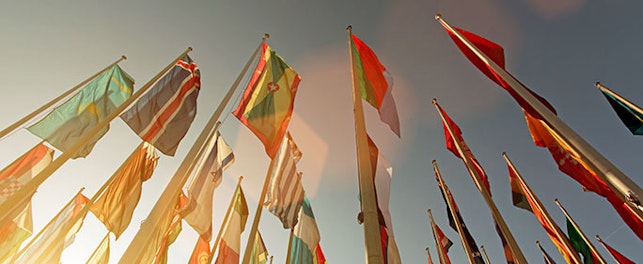 main feature flags with lens flare