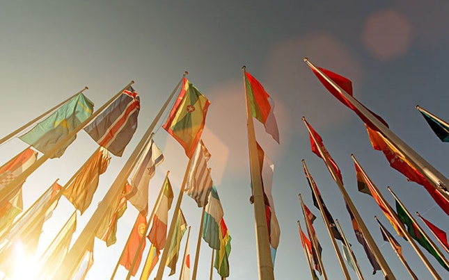 main feature flags with lens flare