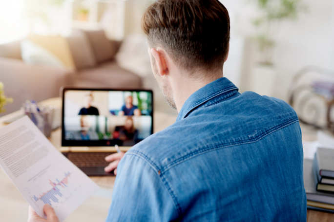 A man working from home 684px
