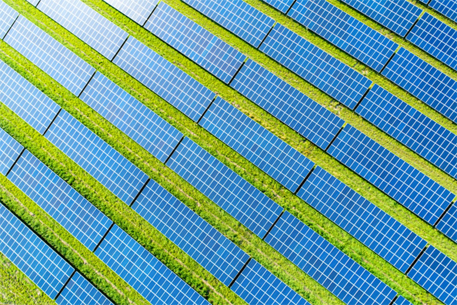 main feature aerial view of photovoltaic plant