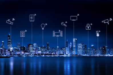 main feature Blue Digital City Skyline 684px
