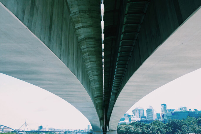 main feature bridge view from underneath
