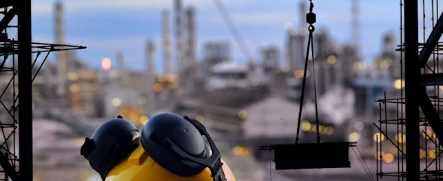 main feature construction helmet on construction platform