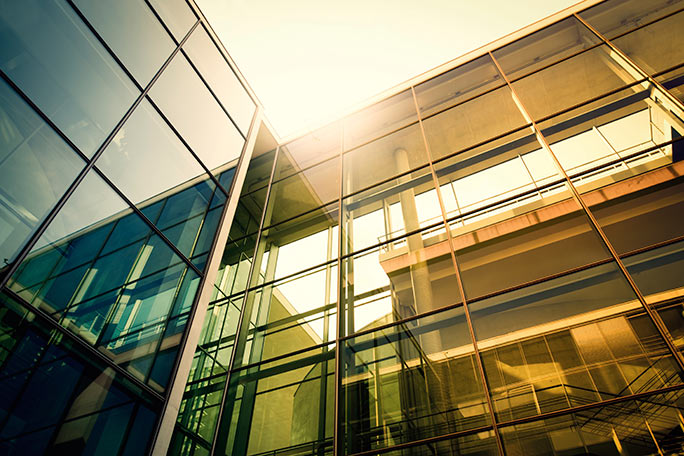 main feature glass building