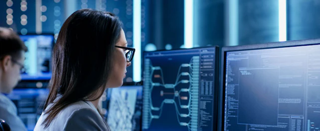 main feature IT Engineer Working in Monitoring Room