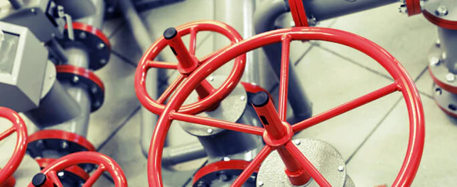 main feature red industrial valves