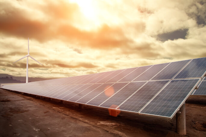 main feature solar panels and sky