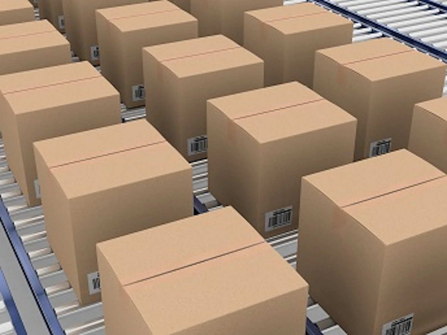 orig boxes on conveyor belt