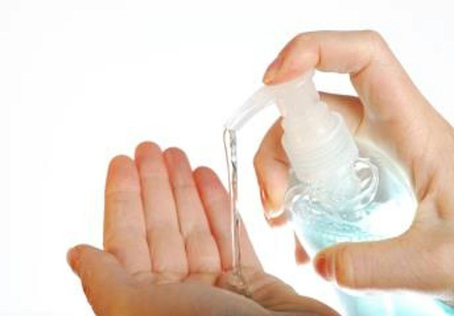 Close Up of Hand Applying Hand Sanitizer Desinfectant 