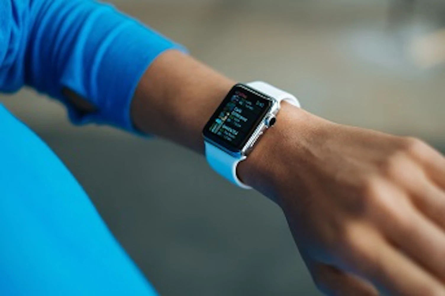orig close up of wrist wearing a smart watch