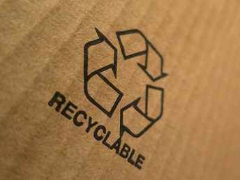 orig recyclable icon on cardboard box