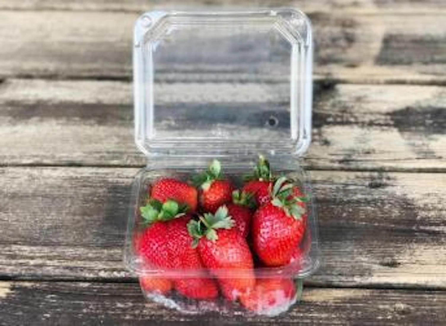 orig strawberries in plastic containerunsplash