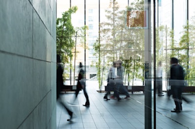 std business people walking in office